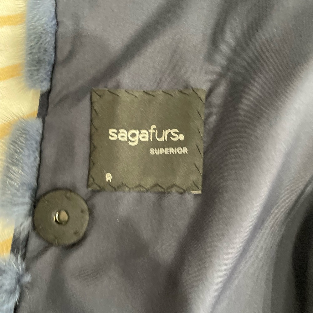 Saga Furs mink, sapphire blue collar Jacket - Picture 6 of 6